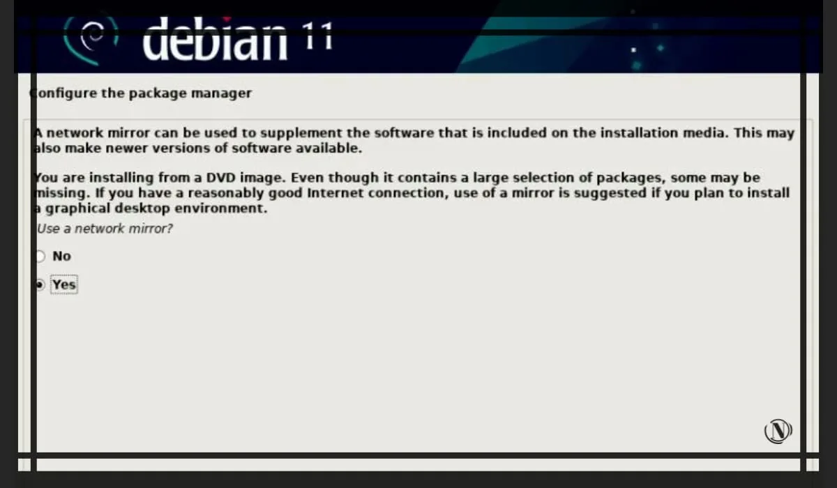 Настройка менеджера пакетов. Install Debian 11.